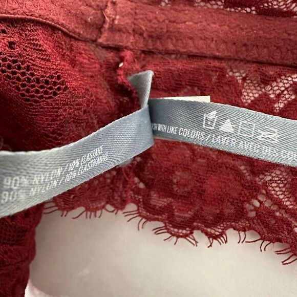 Aerie XL Deep Red Lace Bralette with Sparkle Straps - Picture 5 of 11
